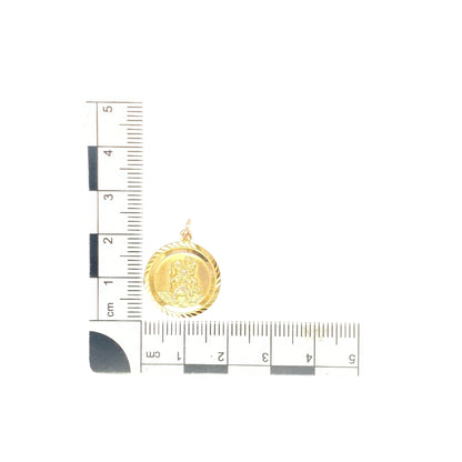 9ct Gold St Christopher Round Pendant