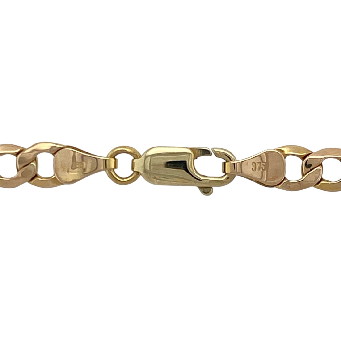 Add classic style and polished elegance to your collection with this pre-owned 9ct yellow gold hollow curb chain, offering a bold yet lightweight design—perfect for everyday wear or layering with other pieces.

Design: The chain features traditional flat curb links measuring 5mm wide, creating a sleek and timeless look that reflects light beautifully.
Material: Made from 9-carat yellow gold, the polished finish enhances the rich tone and adds enduring shine.