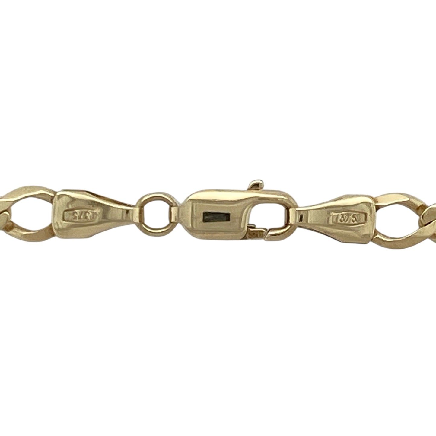 Add timeless elegance and versatile style to your collection with this pre-owned 9ct yellow gold curb chain, offering a classic design with a substantial presence—perfect for everyday wear or pairing with your favourite pendant.

Design: The chain features traditional flat curb links measuring 5mm wide, creating a sleek and polished look that lies comfortably against the neckline.
Material: Made from 9-carat yellow gold, the high-shine finish enhances the rich golden hue and lasting brilliance.