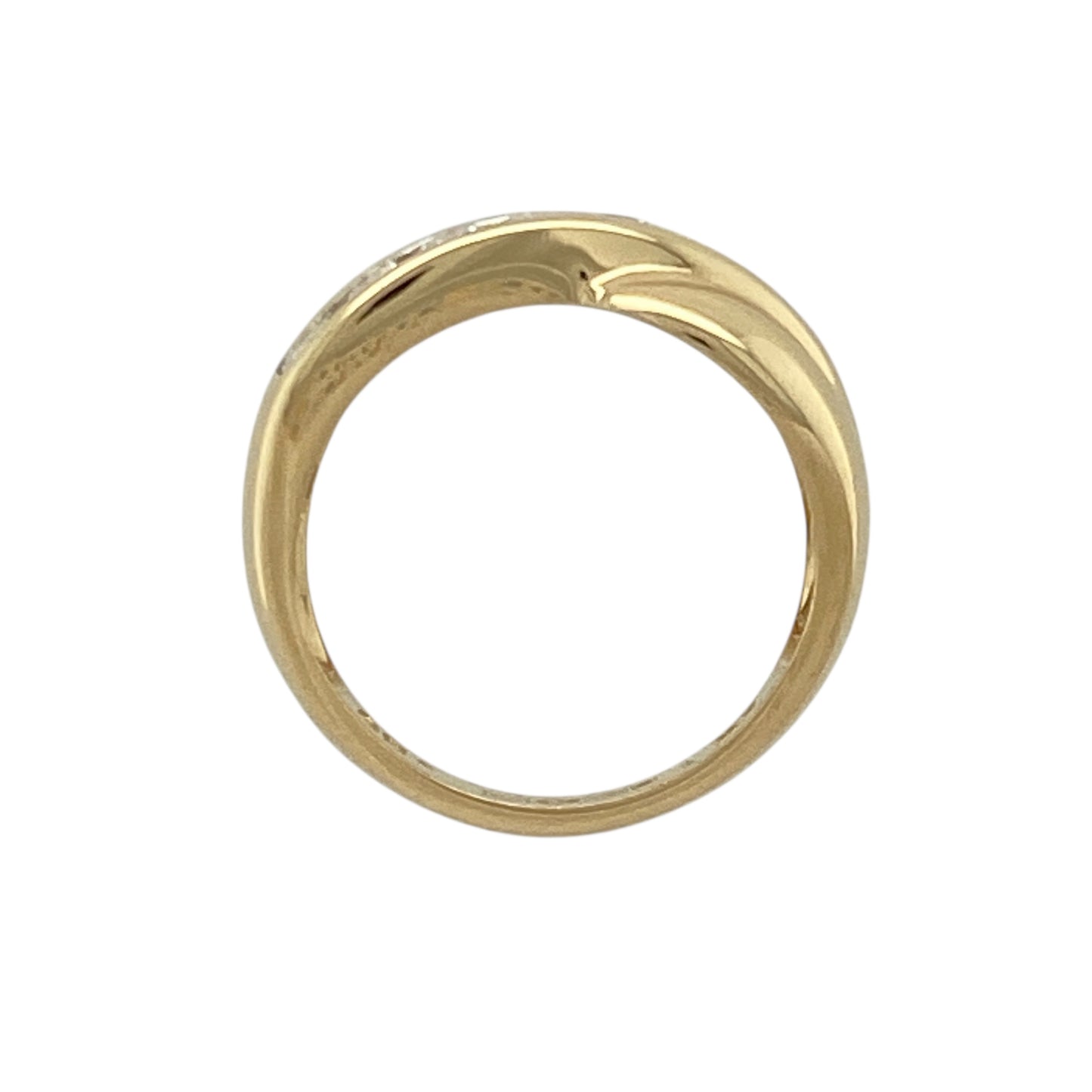 18ct Gold & Diamond Set Crossover Band Ring