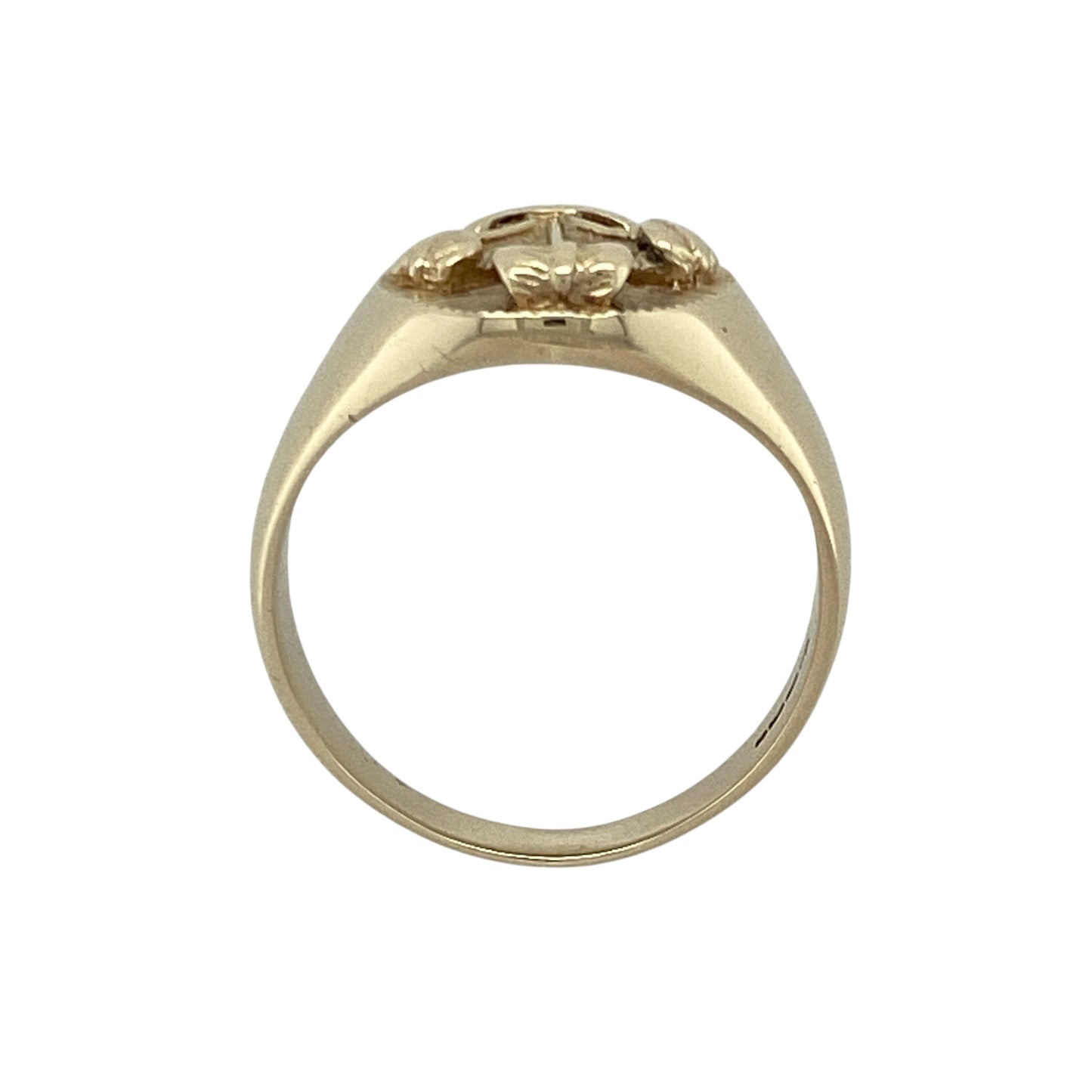 9ct Gold Welsh Three Feathers Oval Signet Ring