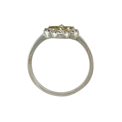 925 Silver White Topaz & Peridot Set Tudor Clogau Ring