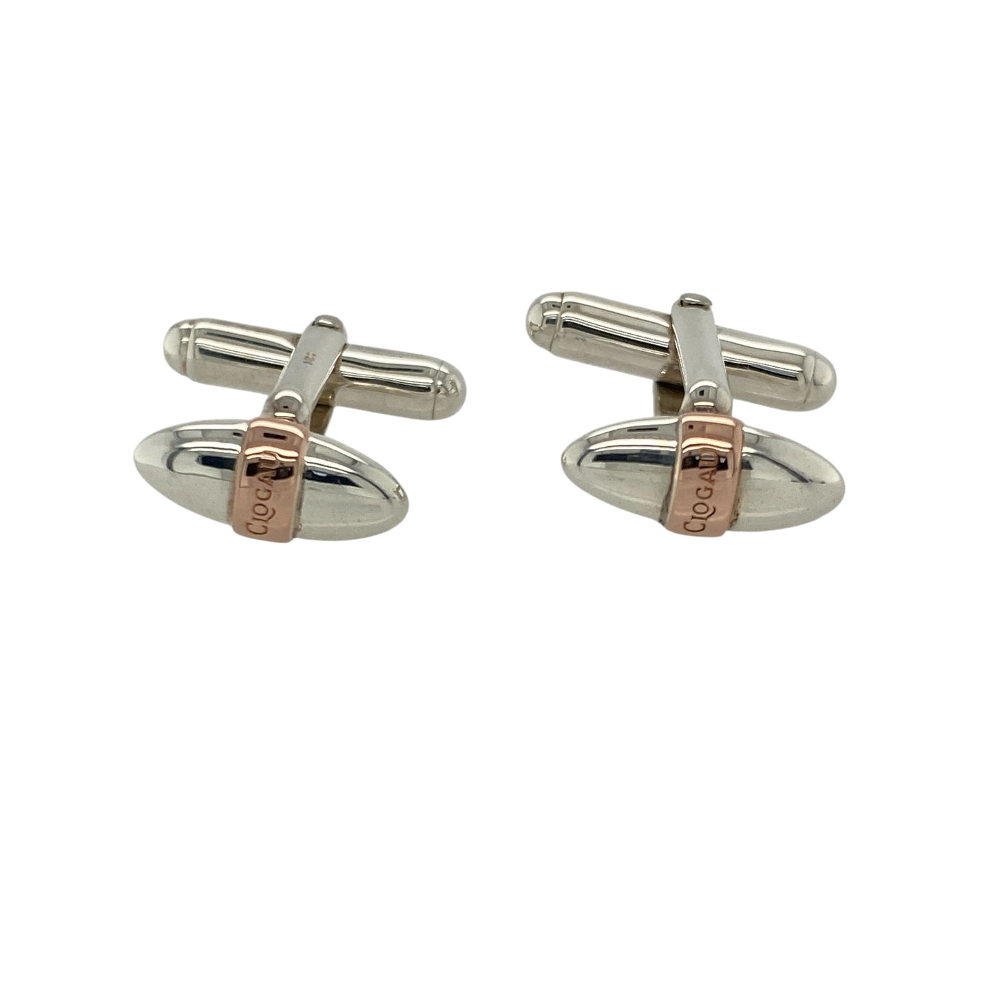 925 Silver Clogau Rugby Ball Cufflinks