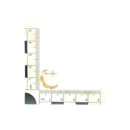 9ct Gold Twisted Half Hoop Stud Earrings