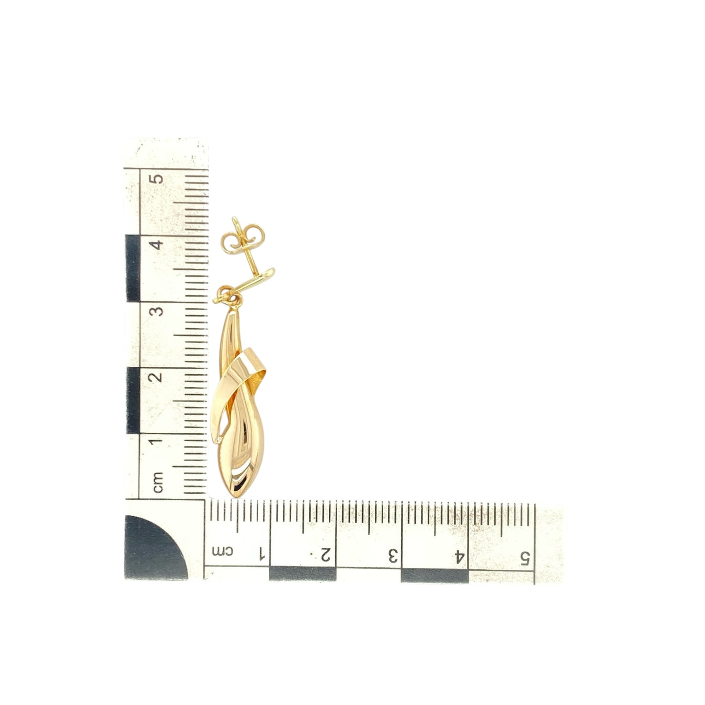 9ct Gold Fancy Swirl Drop Earrings