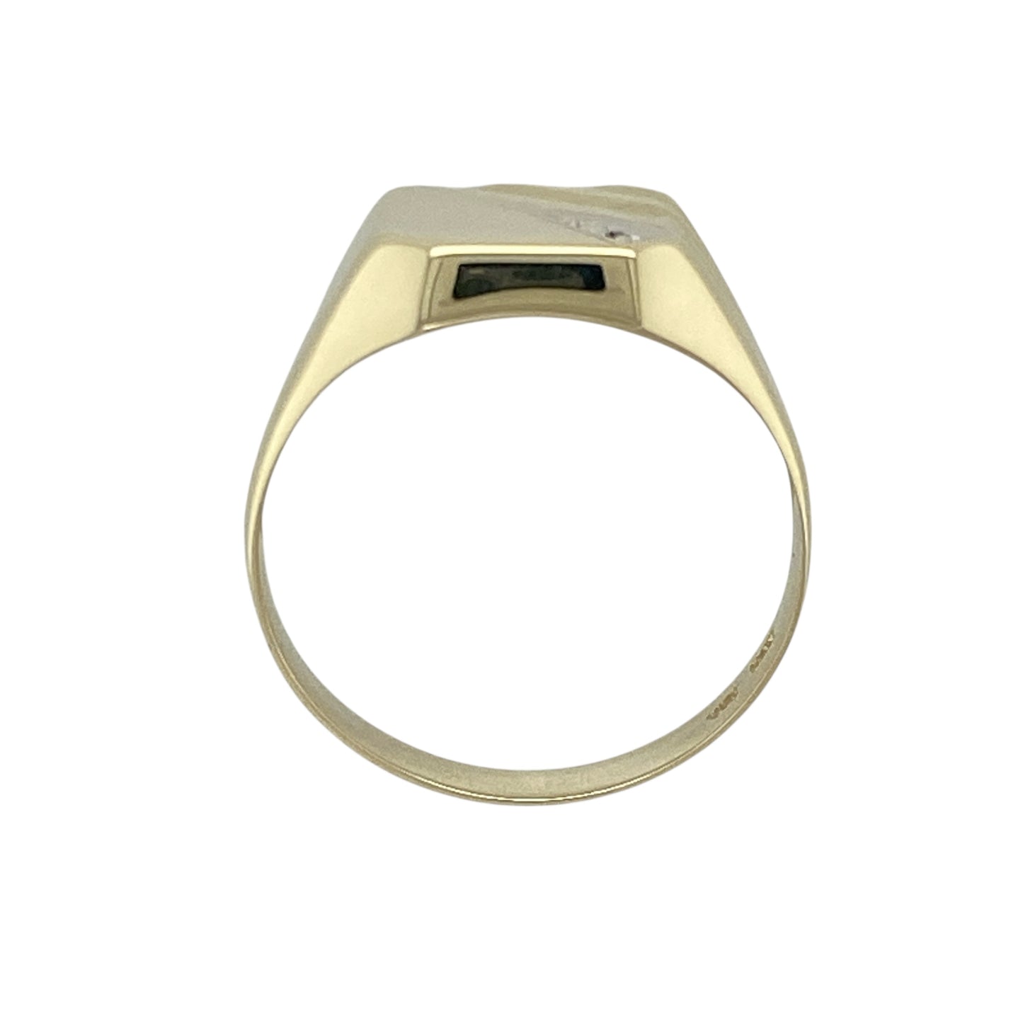 9ct Gold & Diamond Set Rectangle Signet Ring