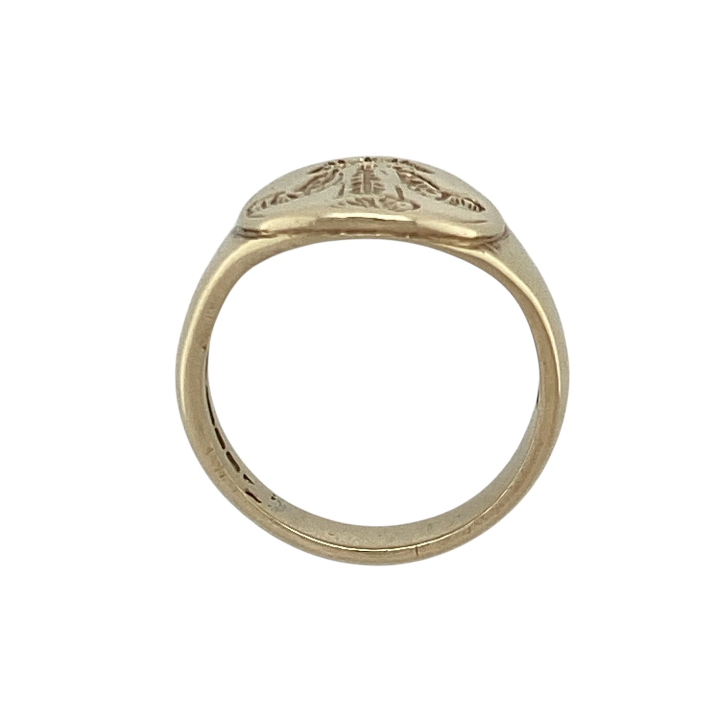 9ct Gold Welsh Three Feathers Signet Ring