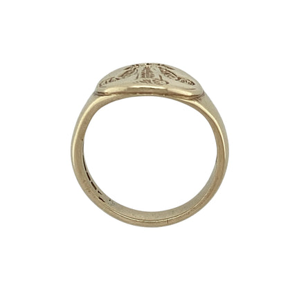 9ct Gold Welsh Three Feathers Signet Ring