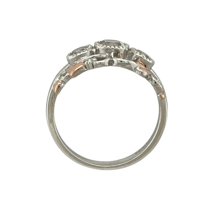 925 Silver & White Topaz Set Clogau Trilogy Tree of Life Ring