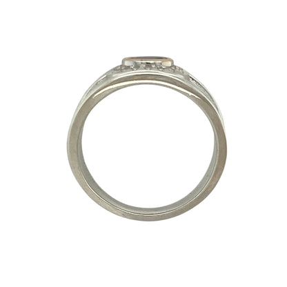 925 Silver White Topaz & Sapphire Set Wide Band Clogau Royal Ring