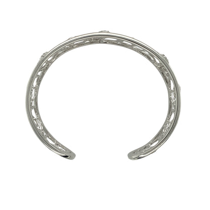 925 Silver & White Topaz Set Rose Flower Clogau Bangle