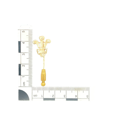 9ct Gold Welsh Three Feathers Tie Pin