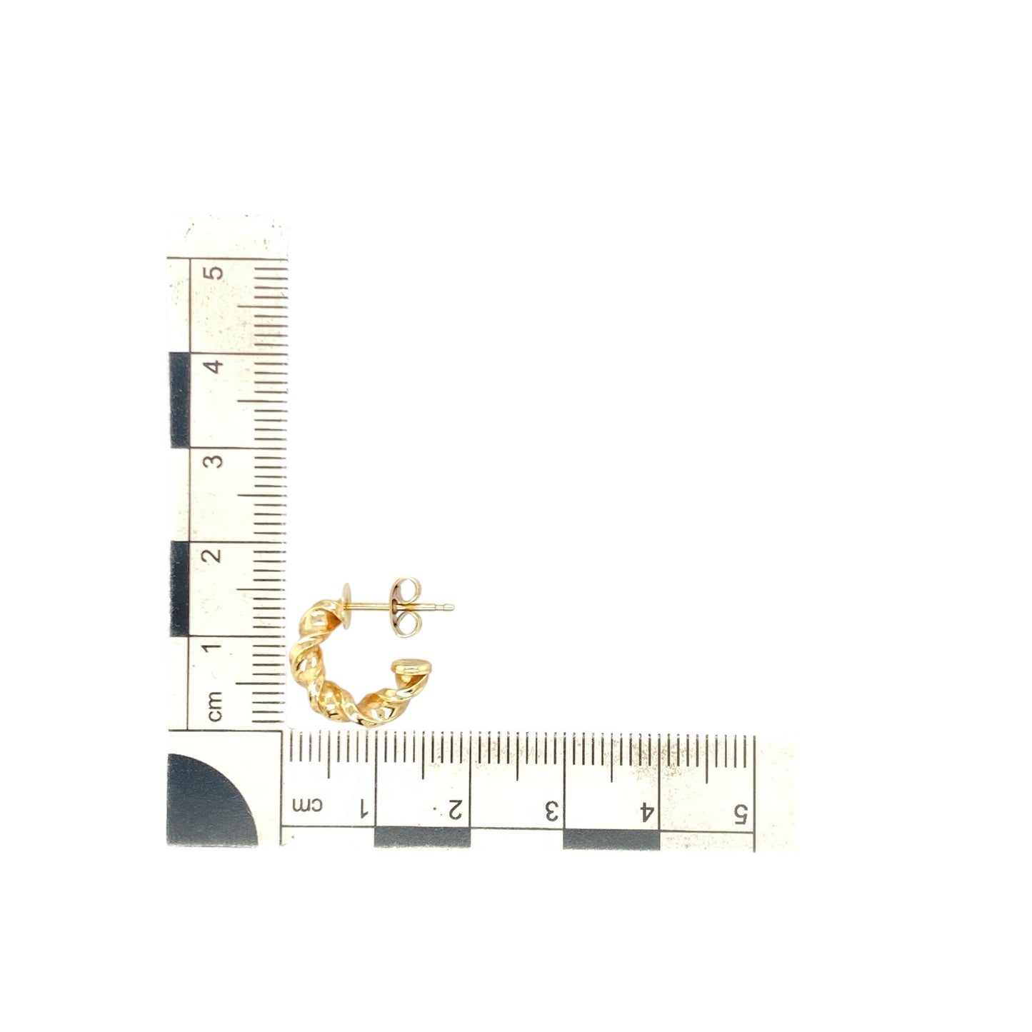 9ct Gold Twisted Half Hoop Stud Earrings