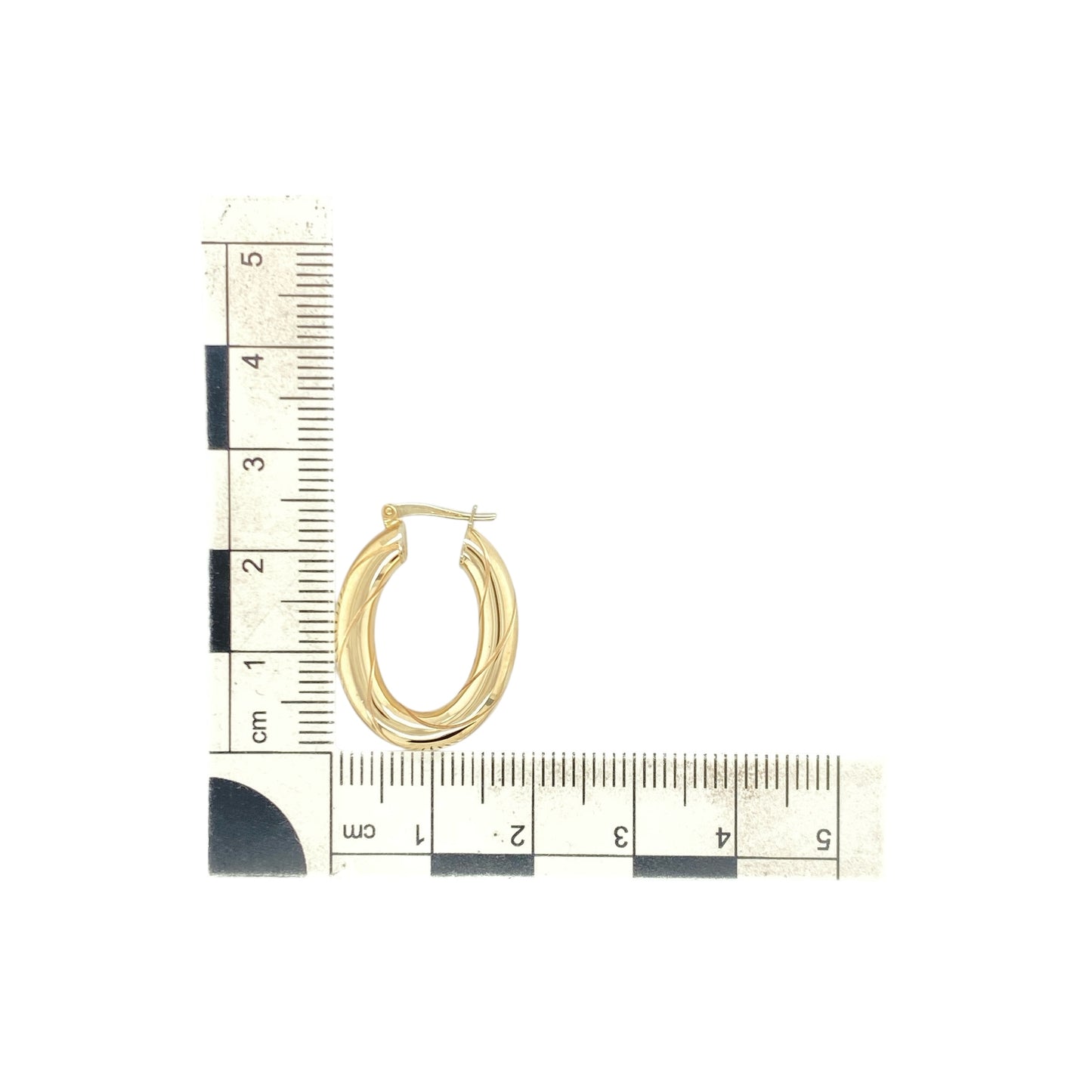 9ct Gold Oval Twist Creole Earrings