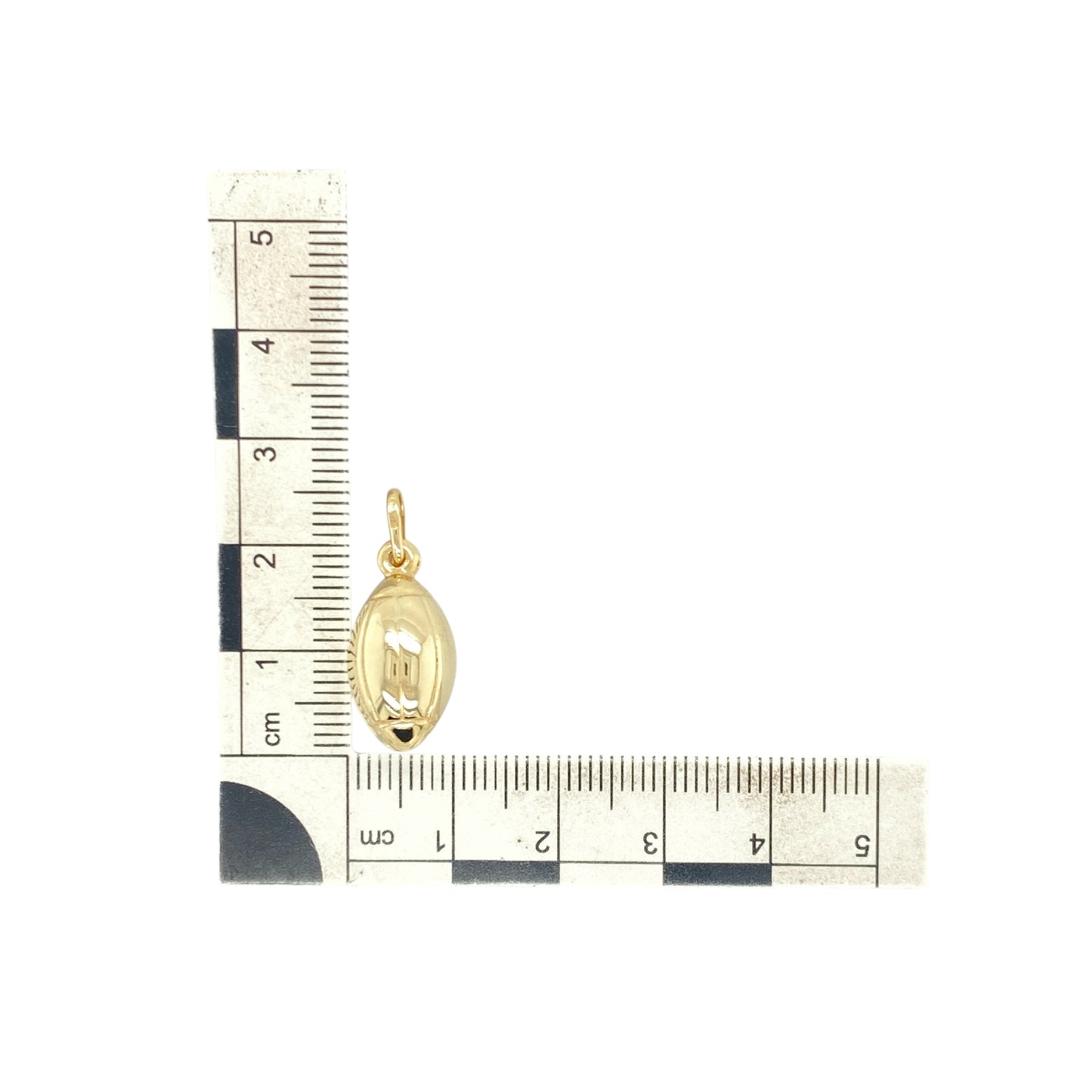 9ct Gold Hollow Rugby Ball Pendant