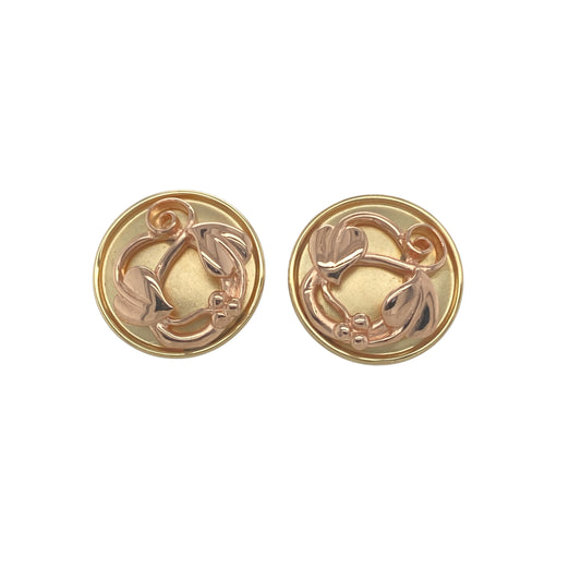 9ct Gold Clogau Tree of Life Round Stud Earrings