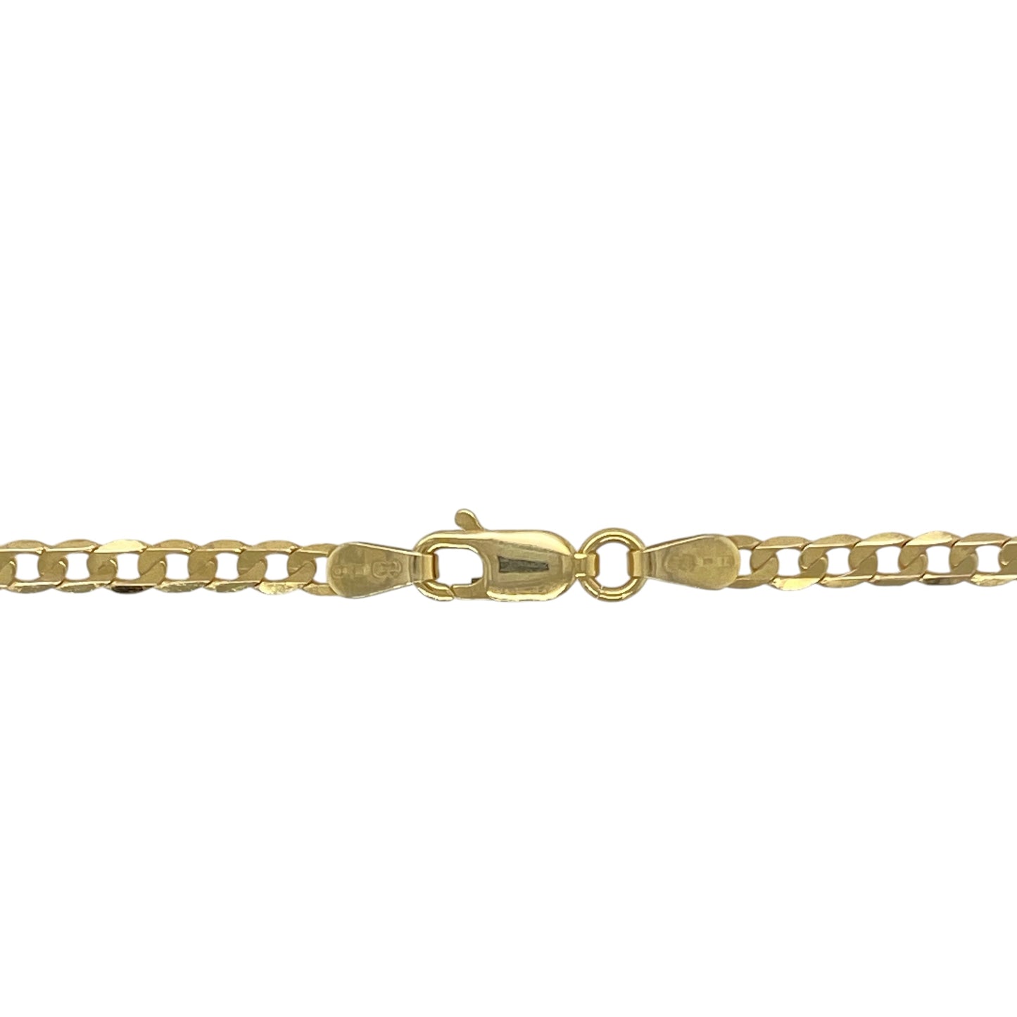 Add timeless elegance and versatile style to your collection with this pre-owned 9ct yellow gold curb chain, featuring a classic design with a substantial, polished finish—perfect for everyday wear or special occasions.

Design: The chain showcases traditional flat curb links measuring 4mm wide, offering a smooth, sleek appearance that reflects light beautifully.
Material: Made from 9-carat yellow gold, the polished finish enhances the chain’s warm golden tone and lasting brilliance.
