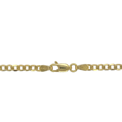 Add timeless elegance and versatile style to your collection with this pre-owned 9ct yellow gold curb chain, featuring a classic design with a substantial, polished finish—perfect for everyday wear or special occasions.

Design: The chain showcases traditional flat curb links measuring 4mm wide, offering a smooth, sleek appearance that reflects light beautifully.
Material: Made from 9-carat yellow gold, the polished finish enhances the chain’s warm golden tone and lasting brilliance.
