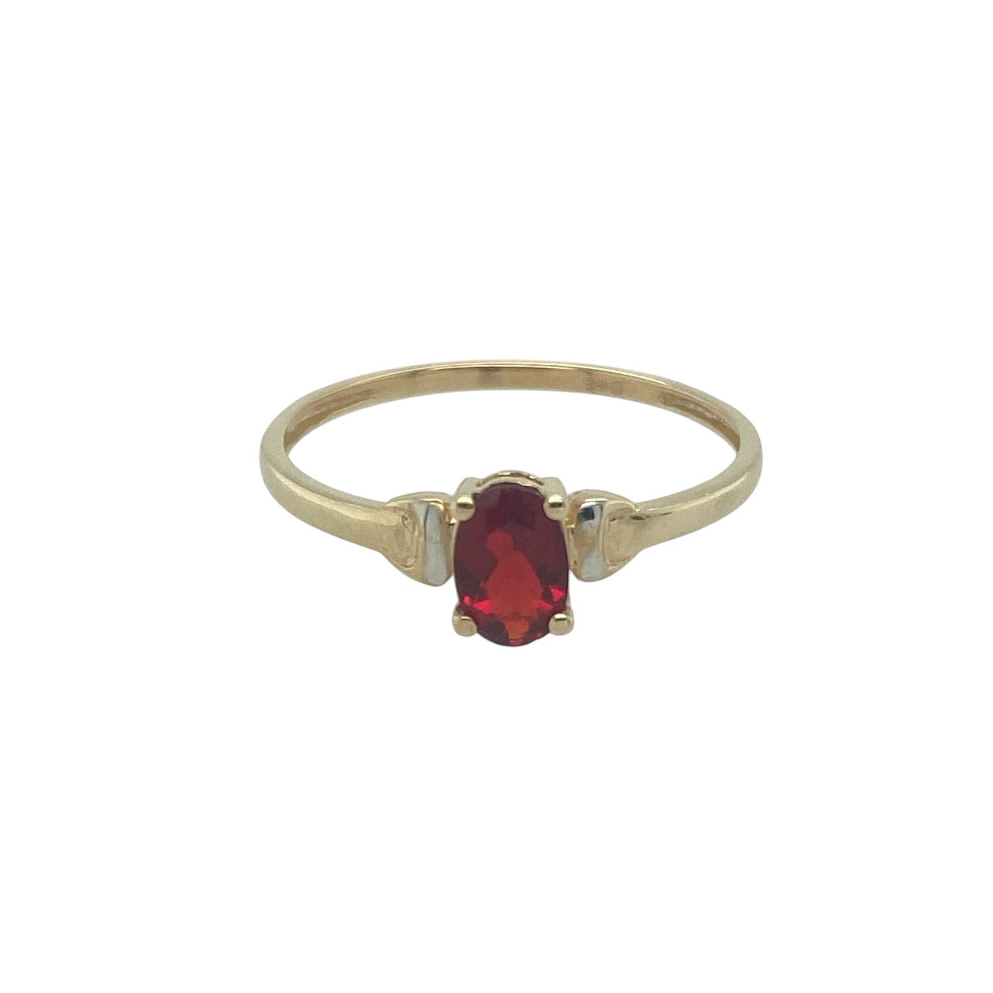 9ct Gold & Ruby Coloured Stone Set Ring