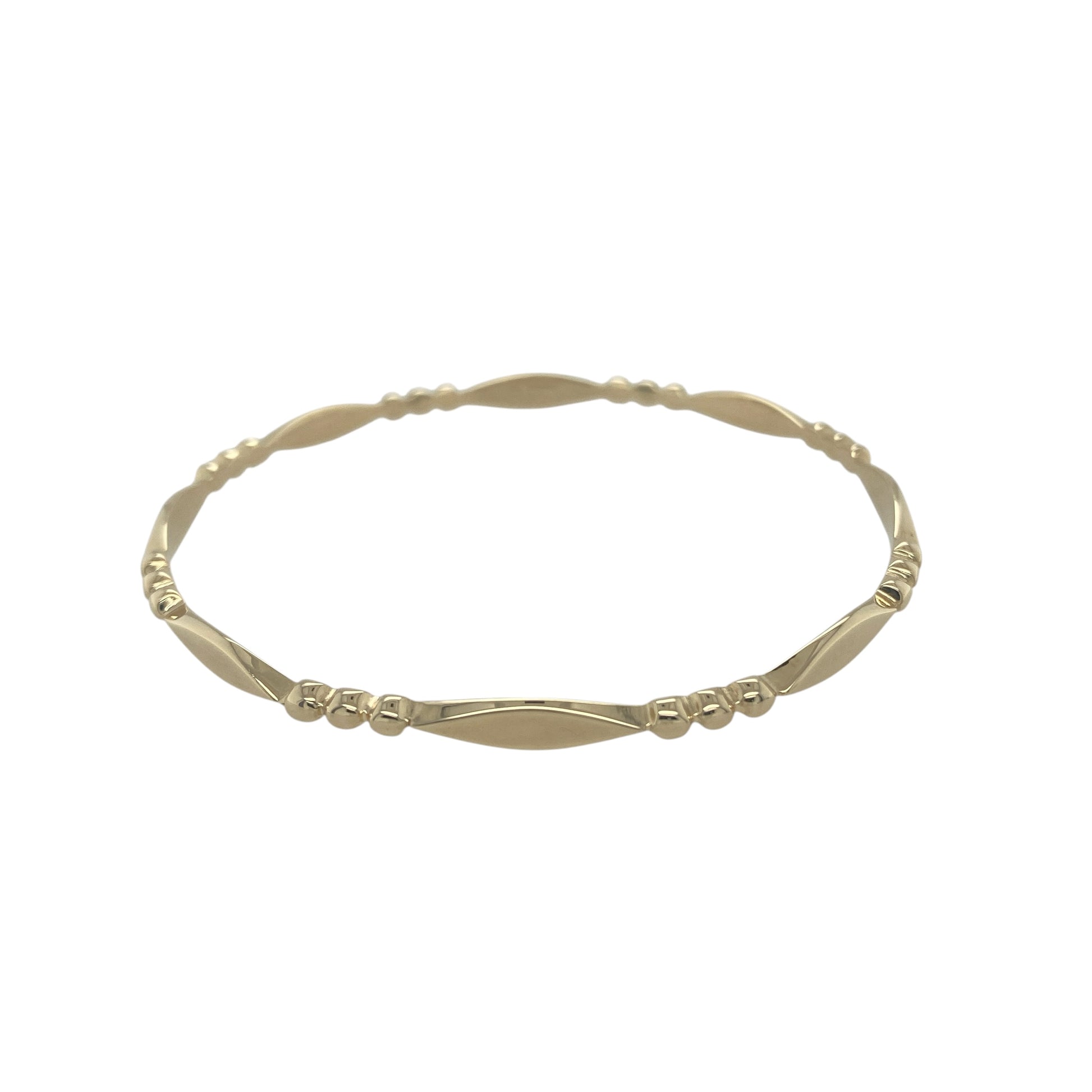 9ct Gold Ball & Bar Solid Bangle