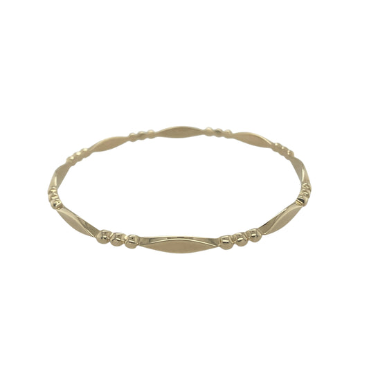 9ct Gold Ball & Bar Solid Bangle