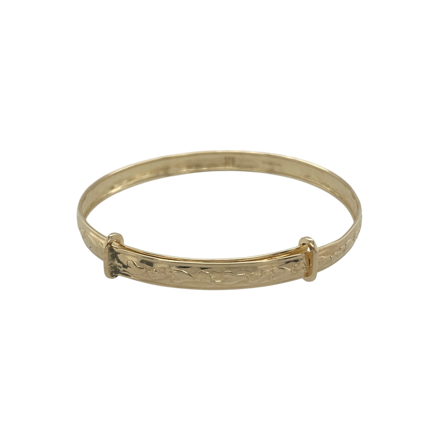 9ct Gold Patterned Expanding Baby Bangle