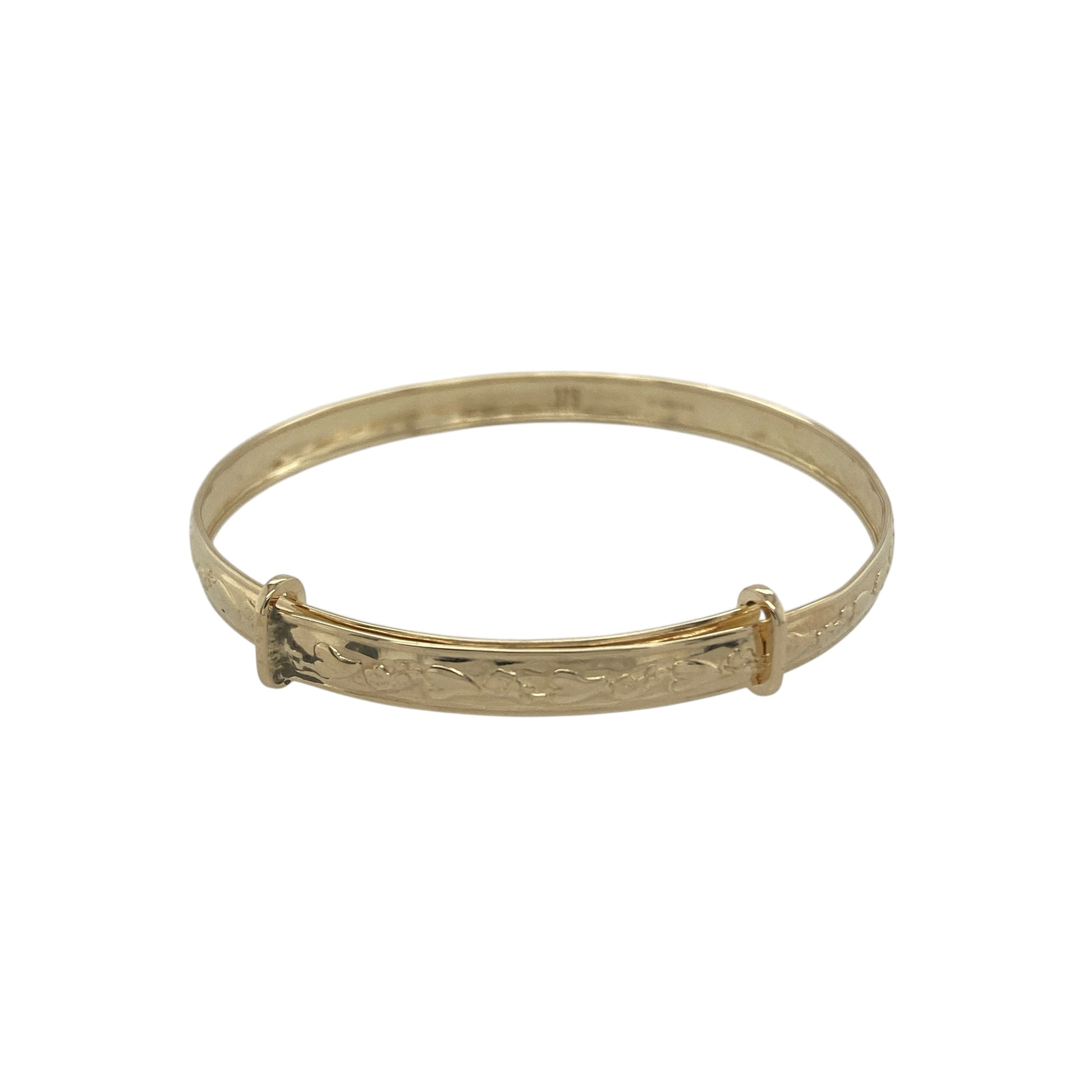 9ct Gold Patterned Expanding Baby Bangle
