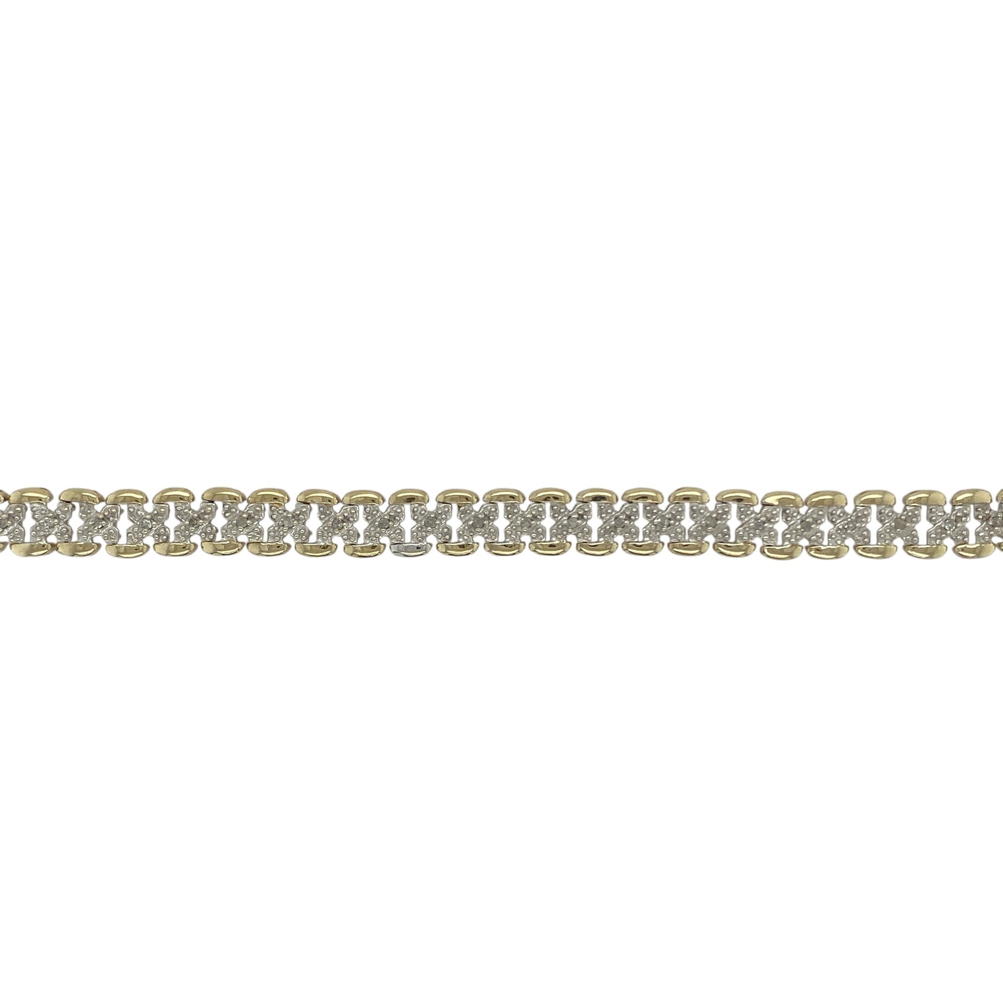 9ct Gold & Diamond Set 7.5" Bracelet