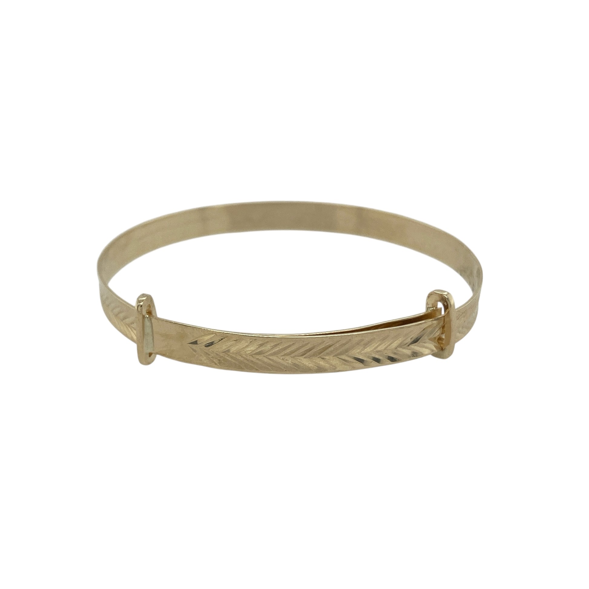 9ct Gold Patterned Expanding Children's Bangle