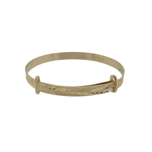 9ct Gold Patterned Expanding Children's Bangle