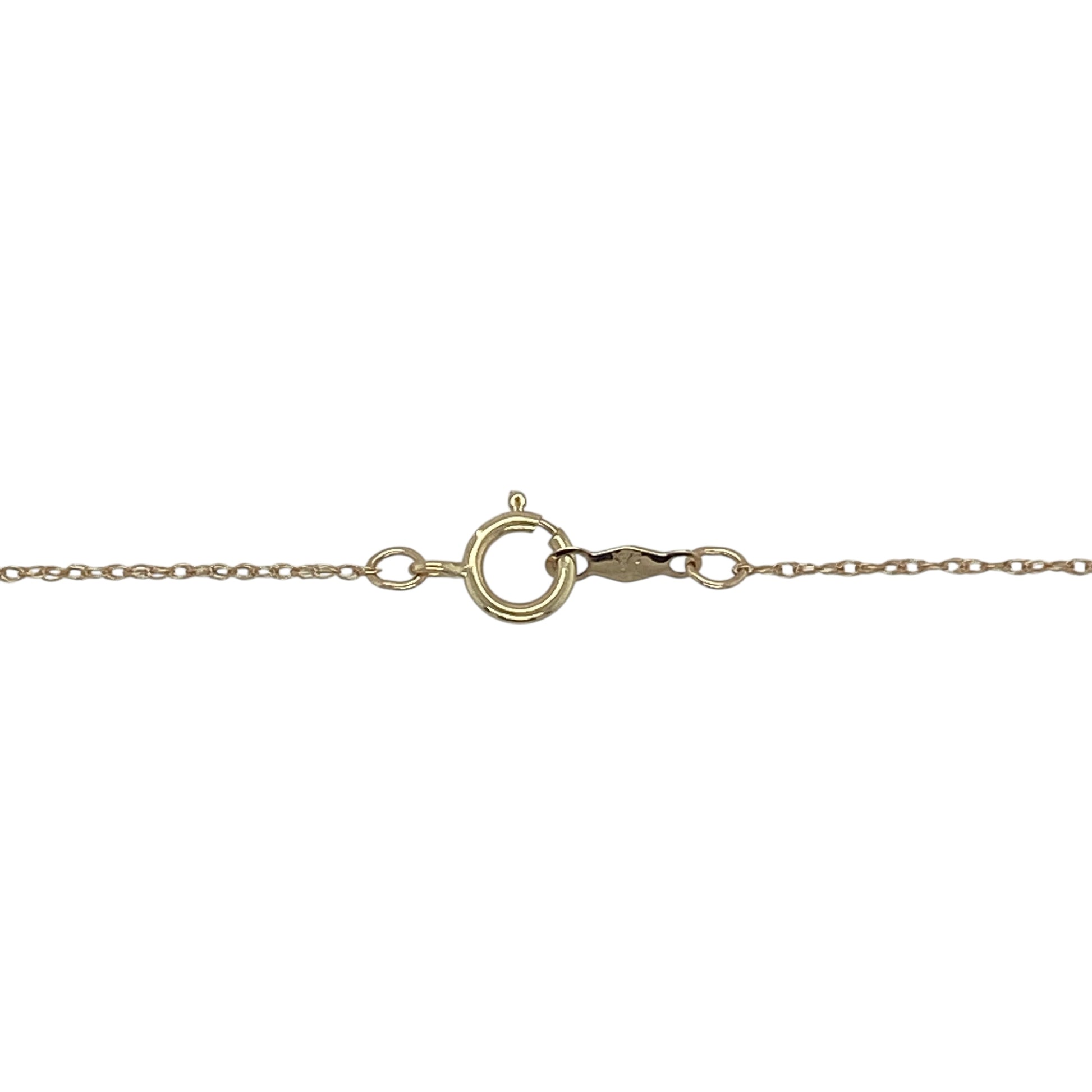Add a touch of understated elegance to your collection with this pre-owned 9ct yellow gold diamond set circle necklace—simple, timeless, and perfect for everyday wear.

Design: The necklace features a delicate open circle pendant adorned with sparkling diamonds, symbolising unity, eternity, and everlasting style.
Material: Made from 9-carat yellow gold, the polished finish enhances the warm tone of the gold and complements the brilliance of the diamonds.
