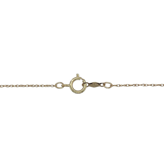 Add a touch of understated elegance to your collection with this pre-owned 9ct yellow gold diamond set circle necklace—simple, timeless, and perfect for everyday wear.

Design: The necklace features a delicate open circle pendant adorned with sparkling diamonds, symbolising unity, eternity, and everlasting style.
Material: Made from 9-carat yellow gold, the polished finish enhances the warm tone of the gold and complements the brilliance of the diamonds.

