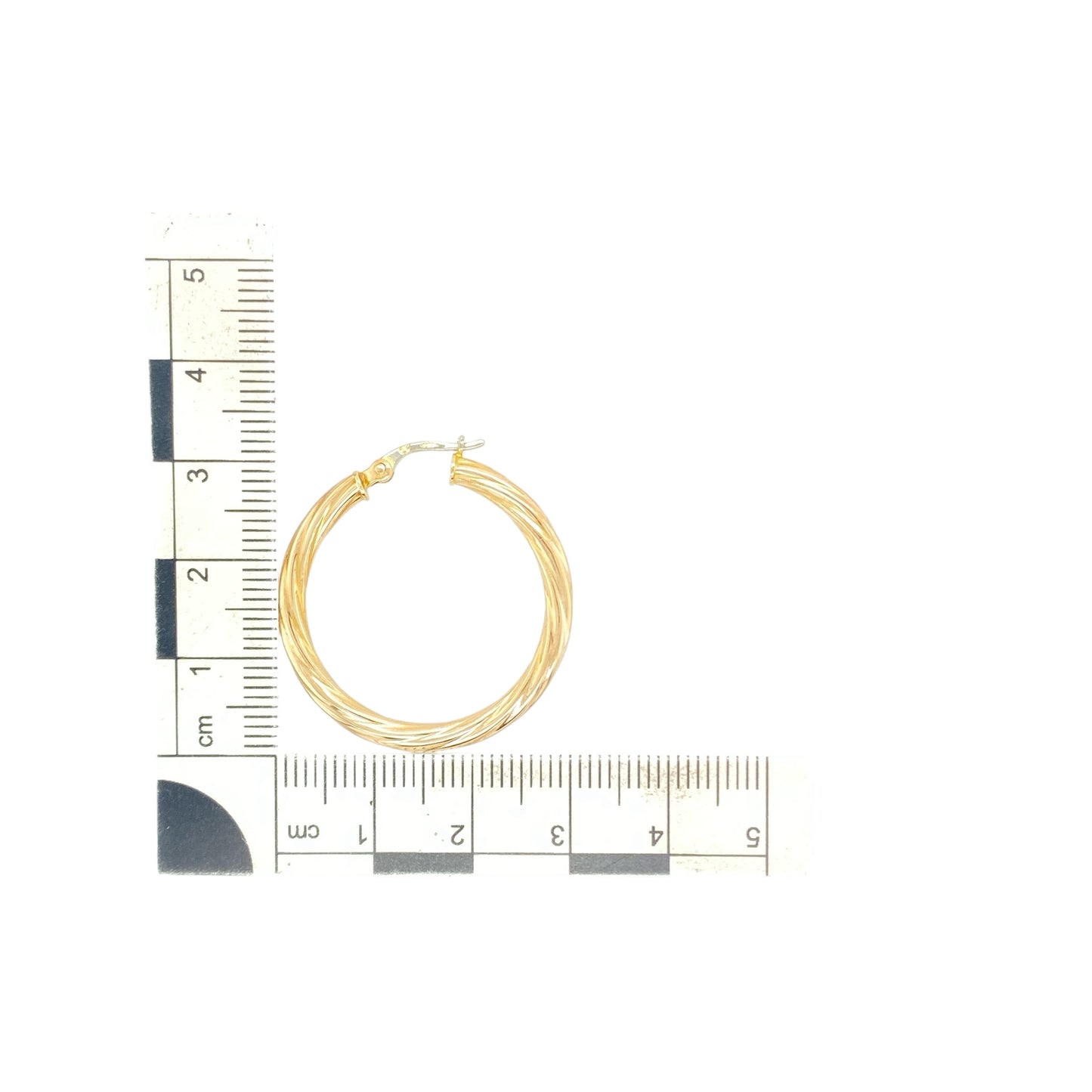 9ct Gold Twisted Hoop Creole Earrings