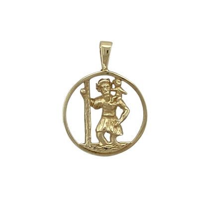 9ct Gold Open St Christopher Pendant
