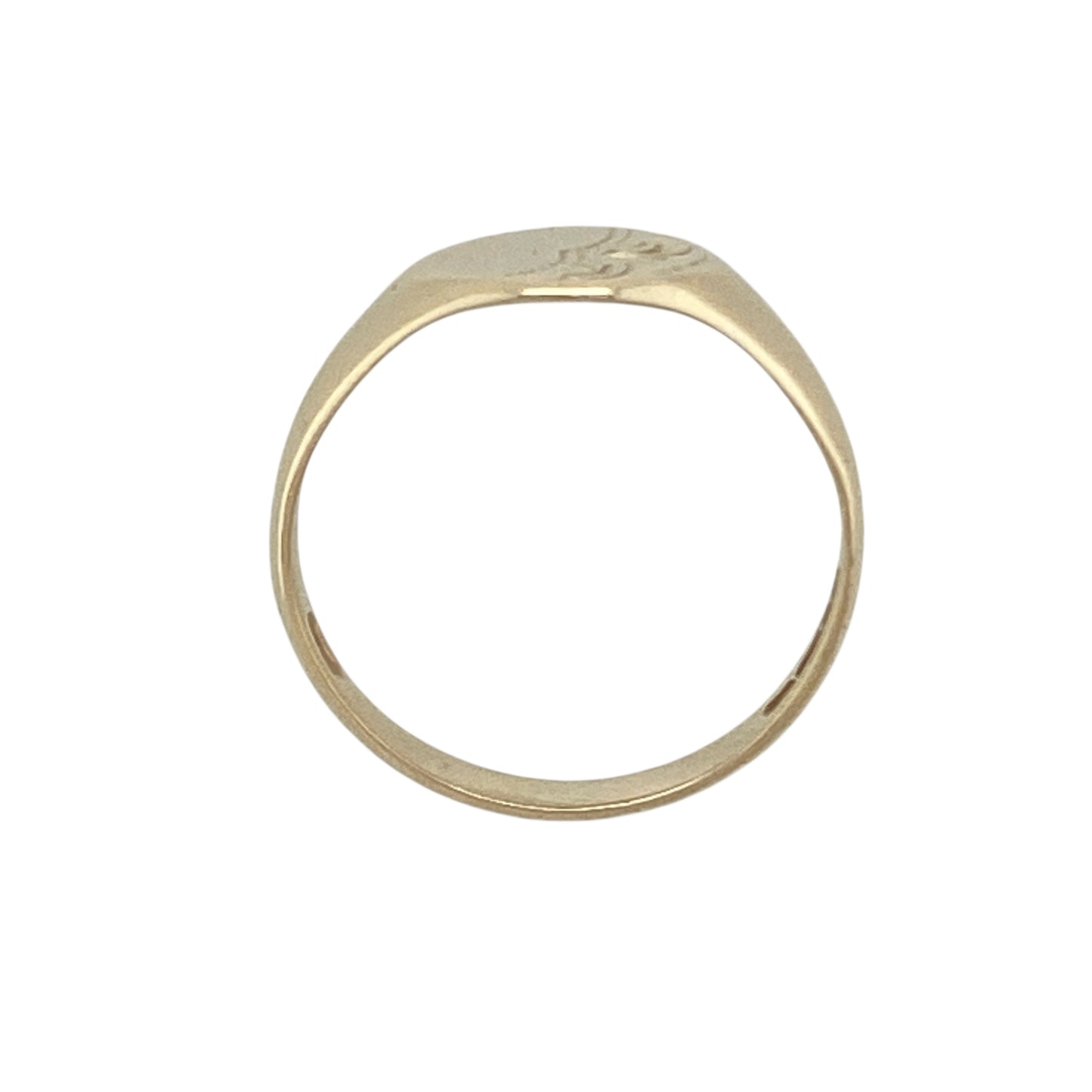 9ct Gold Patterned Oval Signet Ring