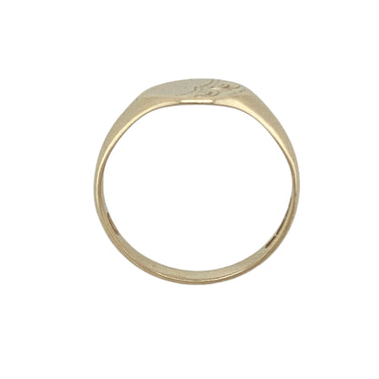9ct Gold Patterned Oval Signet Ring