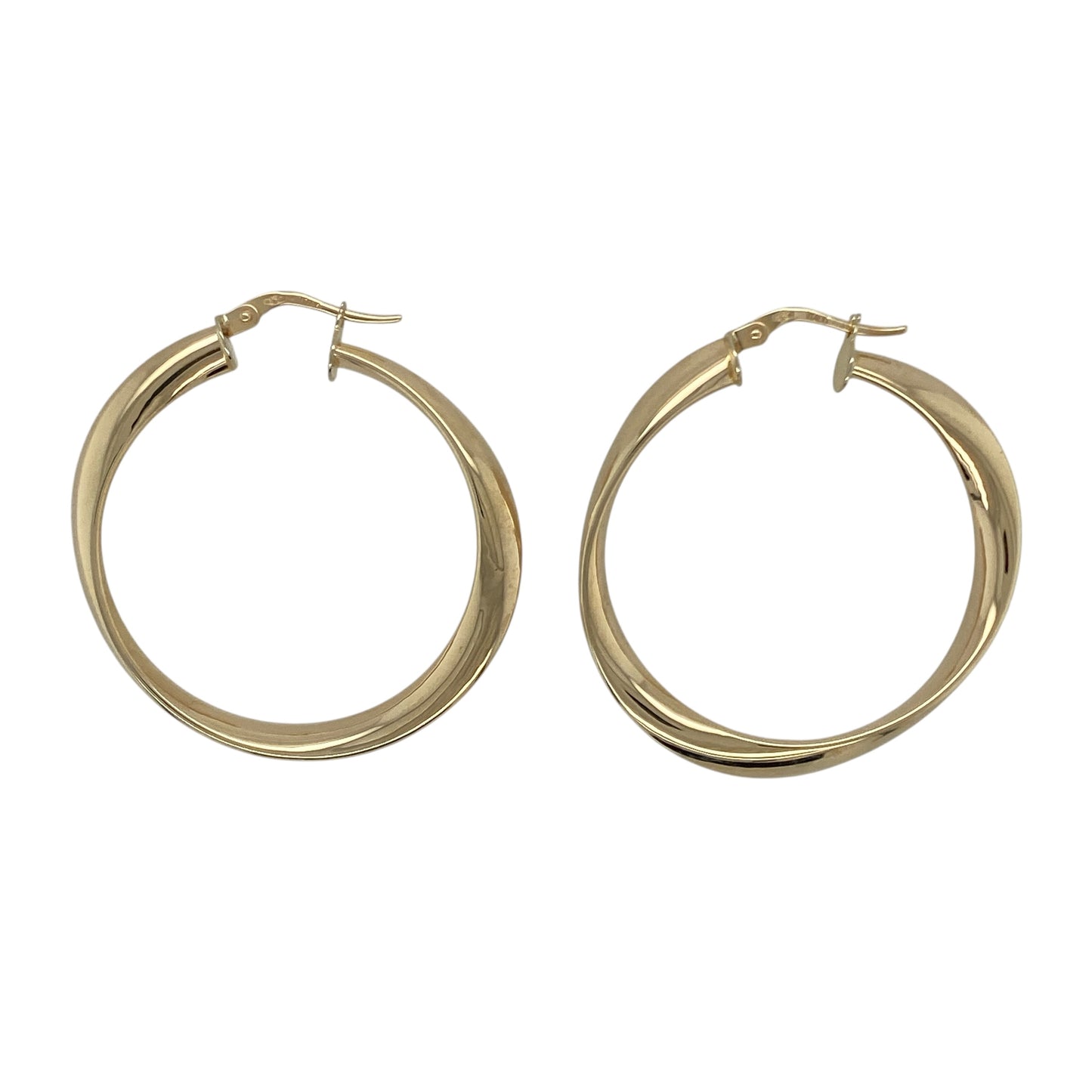9ct Gold Twisted Hoop Creole Earrings
