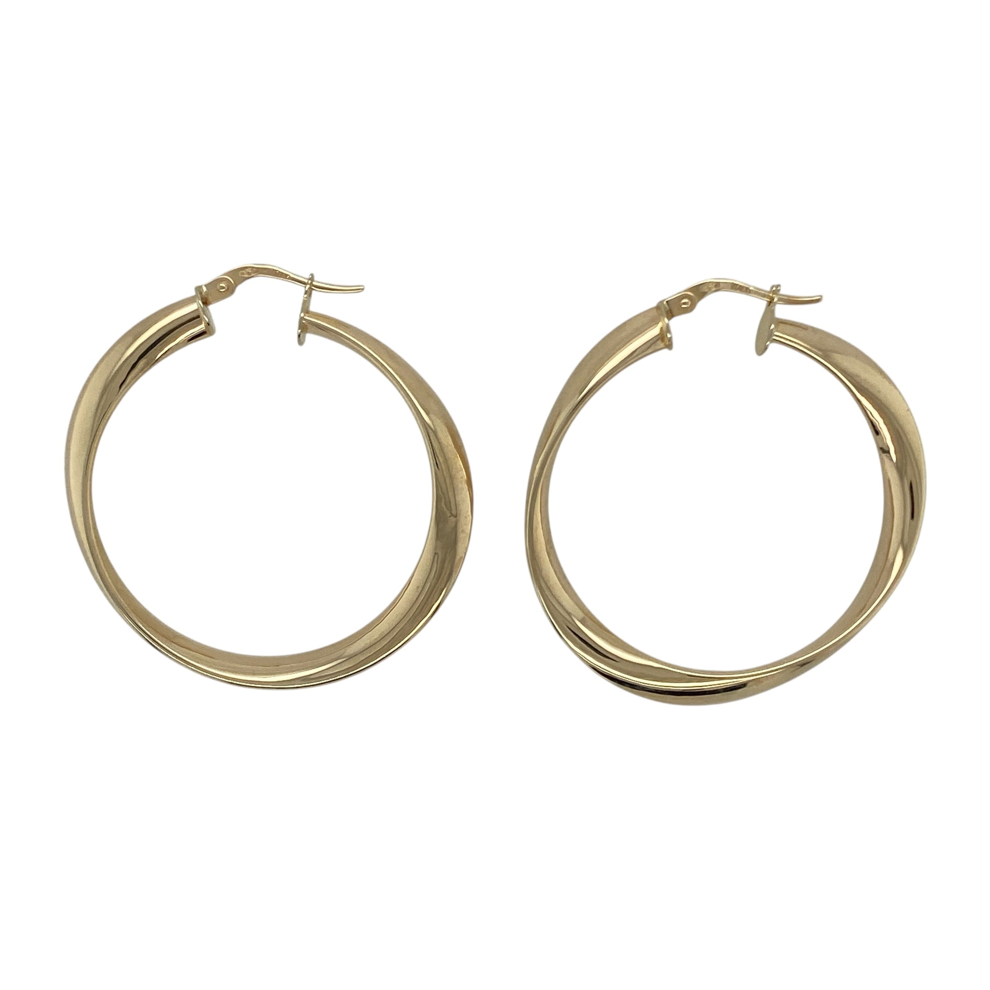 9ct Gold Twisted Hoop Creole Earrings