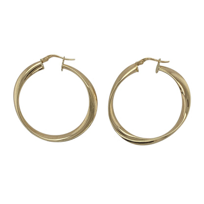 9ct Gold Twisted Hoop Creole Earrings