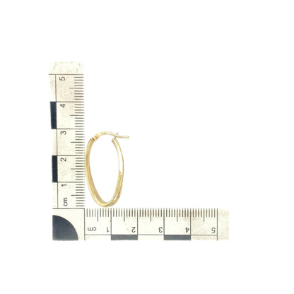 9ct Gold Twisted Oval Creole Earrings