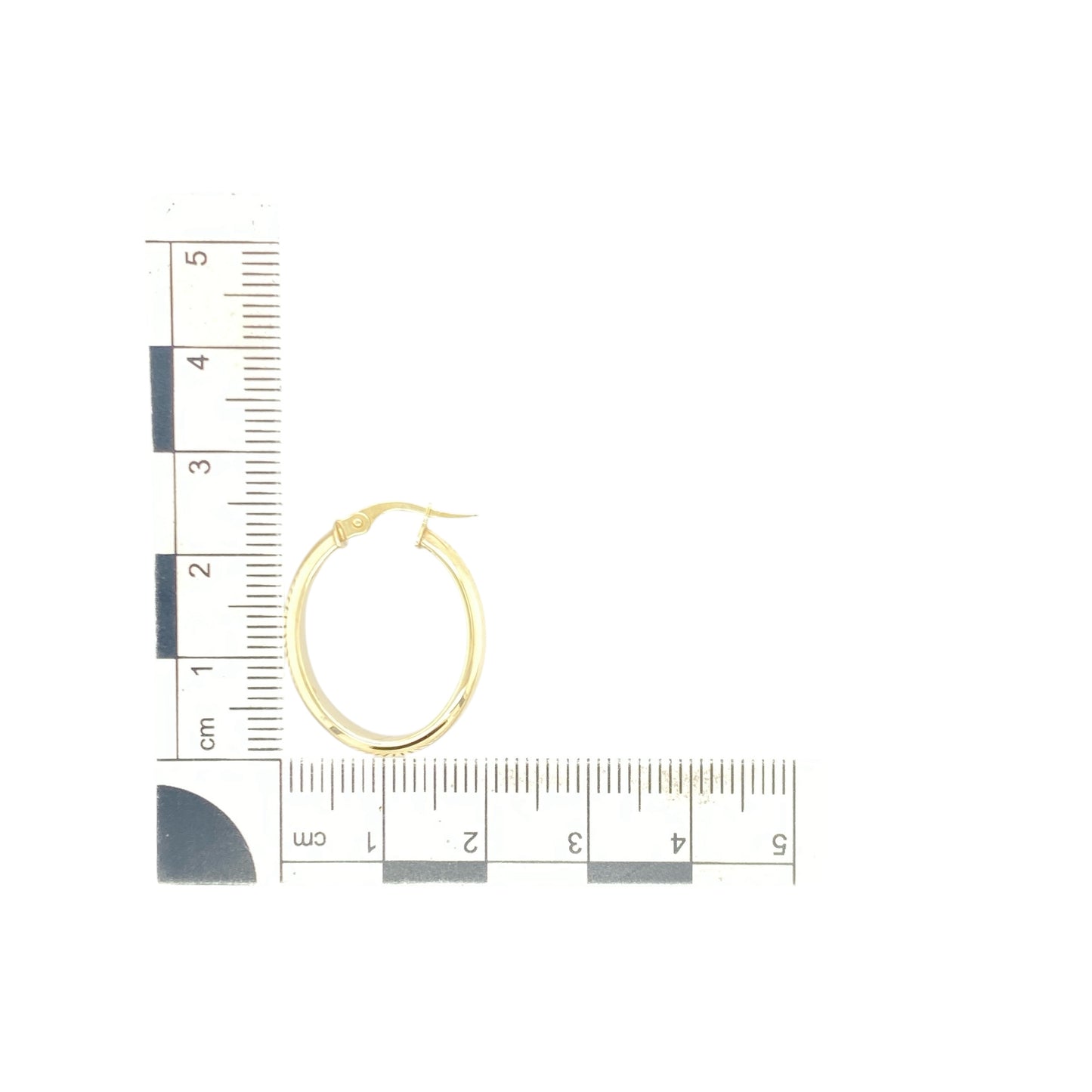 9ct Gold Plain Oval Creole Earrings