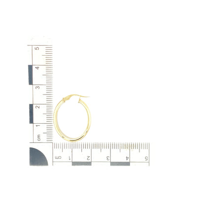 9ct Gold Plain Oval Creole Earrings