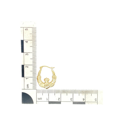 9ct Gold Claddagh Creole Earrings