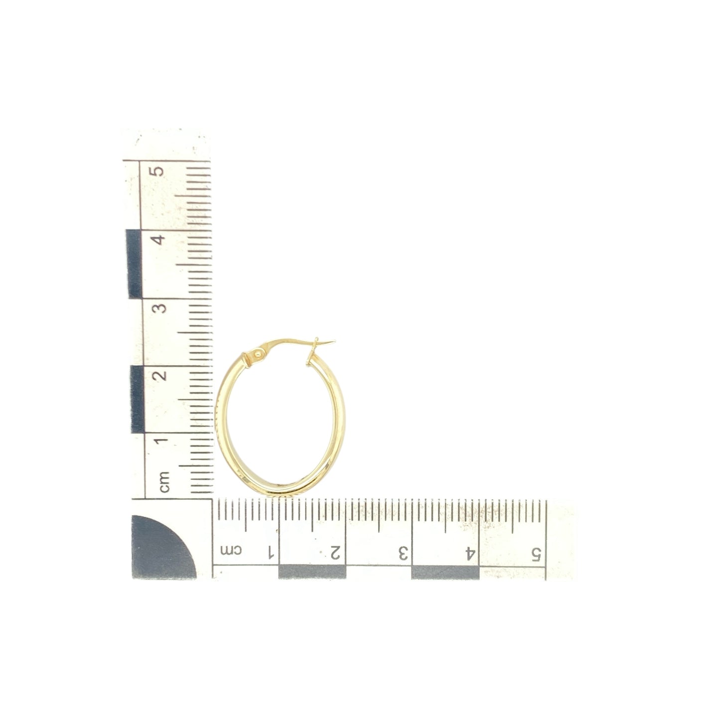 9ct Gold Plain Oval Creole Earrings