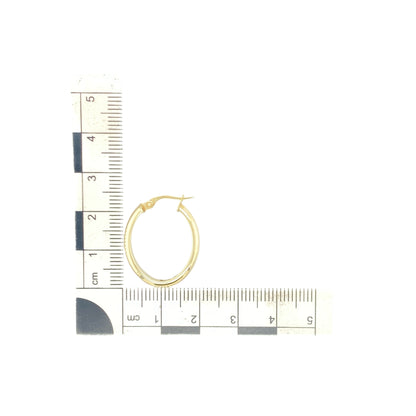 9ct Gold Plain Oval Creole Earrings