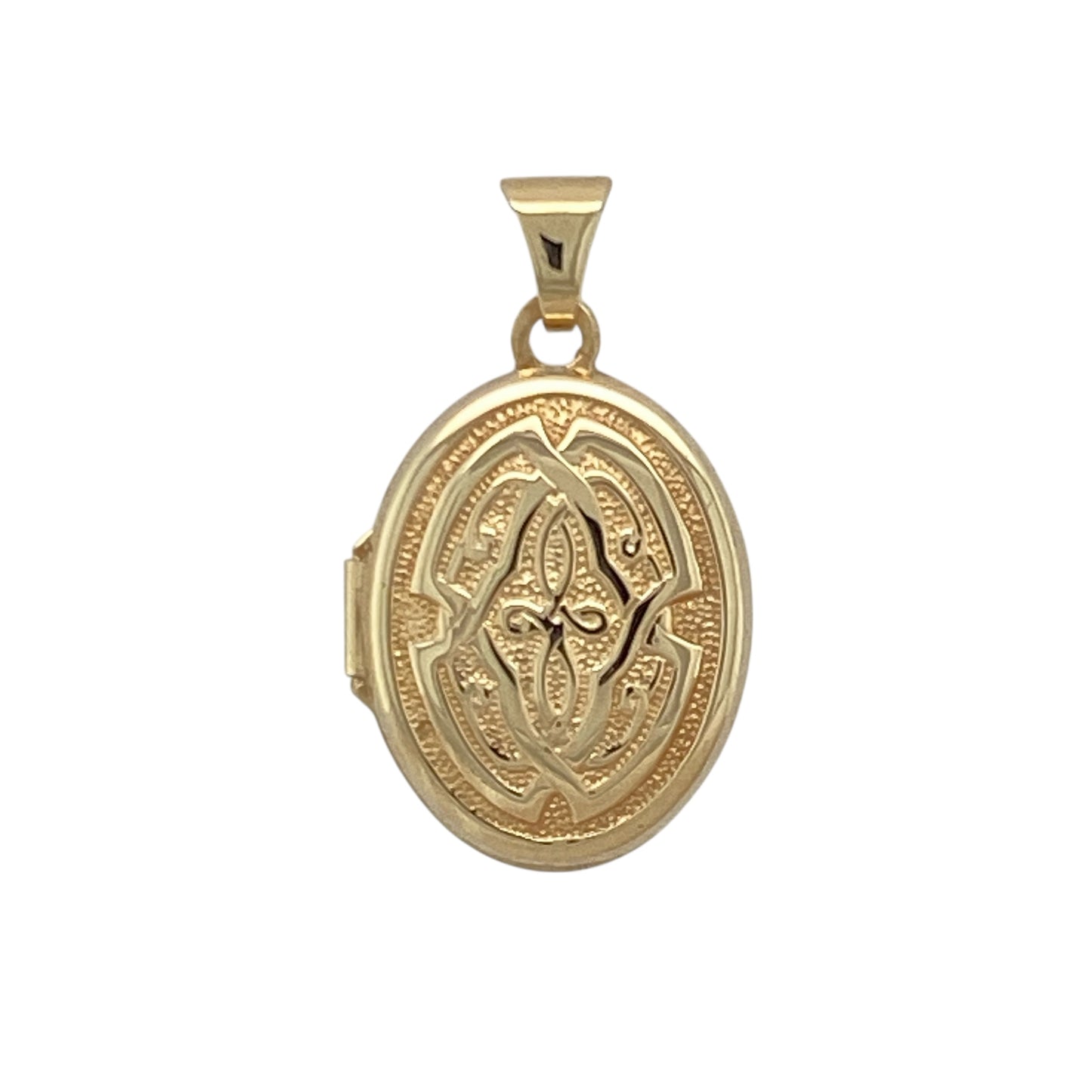 9ct Gold Oval Celtic Patterned Locket
