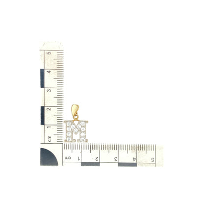 9ct Gold & Cubic Zirconia Set Initial 'M' Pendant