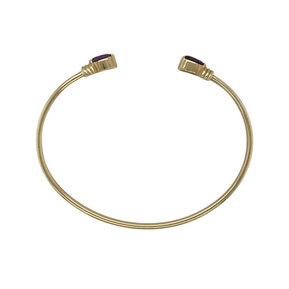 9ct Gold & Amethyst Set Torque Bangle