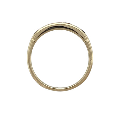 9ct Gold Diamond & Sapphire Set Band Ring