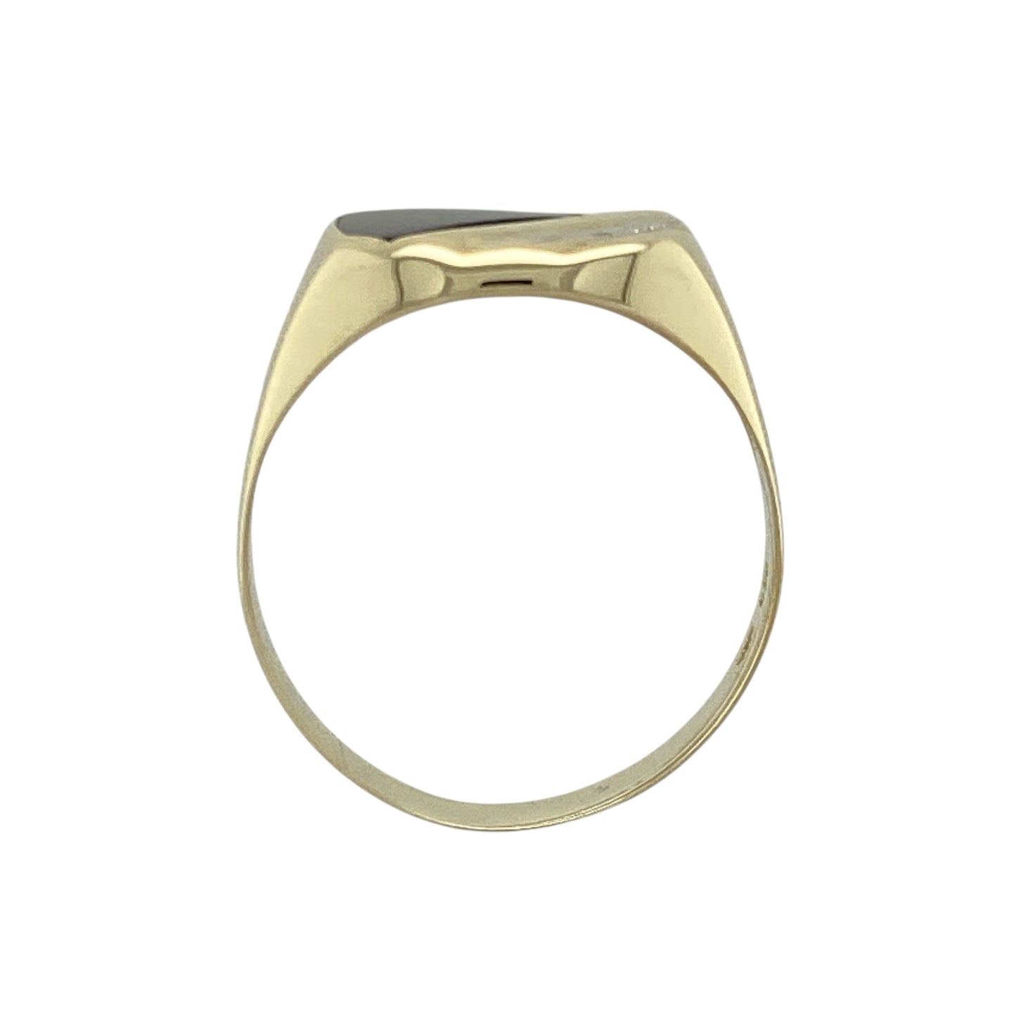 9ct Gold Diamond & Onyx Set Signet Ring